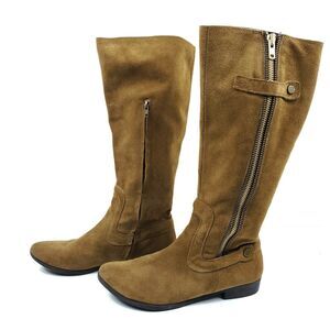 Apepazza Knee High Lodi Boots 9.5 Chestnut Brown Suede Casual Relaxed Chic